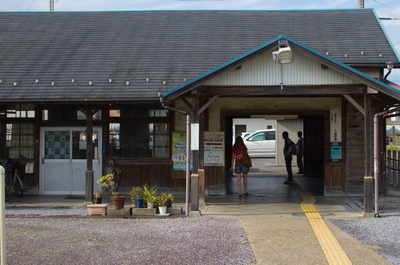 美濃赤坂駅にて